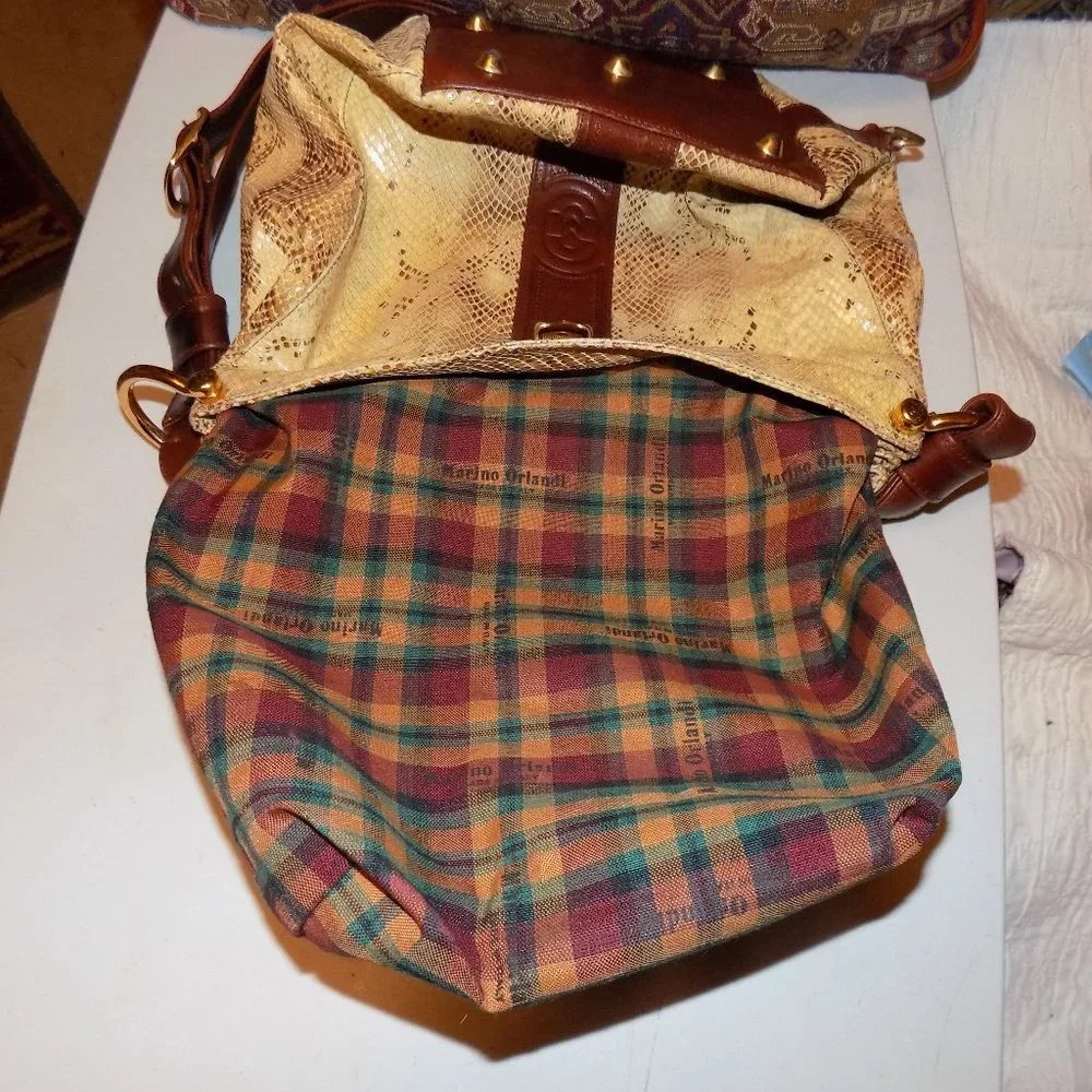 Marino Orlandi bucket bag snake embossed leather Italy - Picture 15 of 16